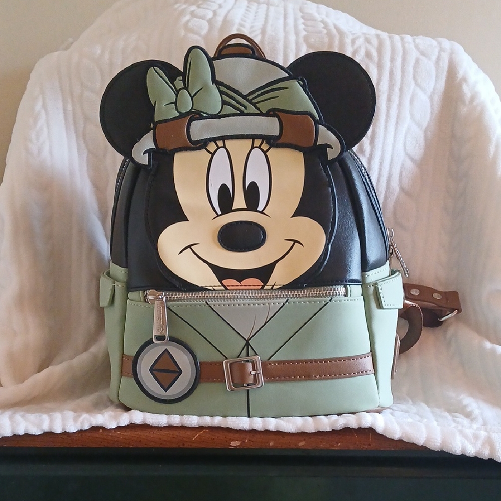 Disney Parks Minnie Mouse Safari Loungefly Backpack